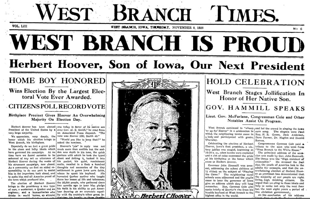 Image from a historic West Branch Times issue